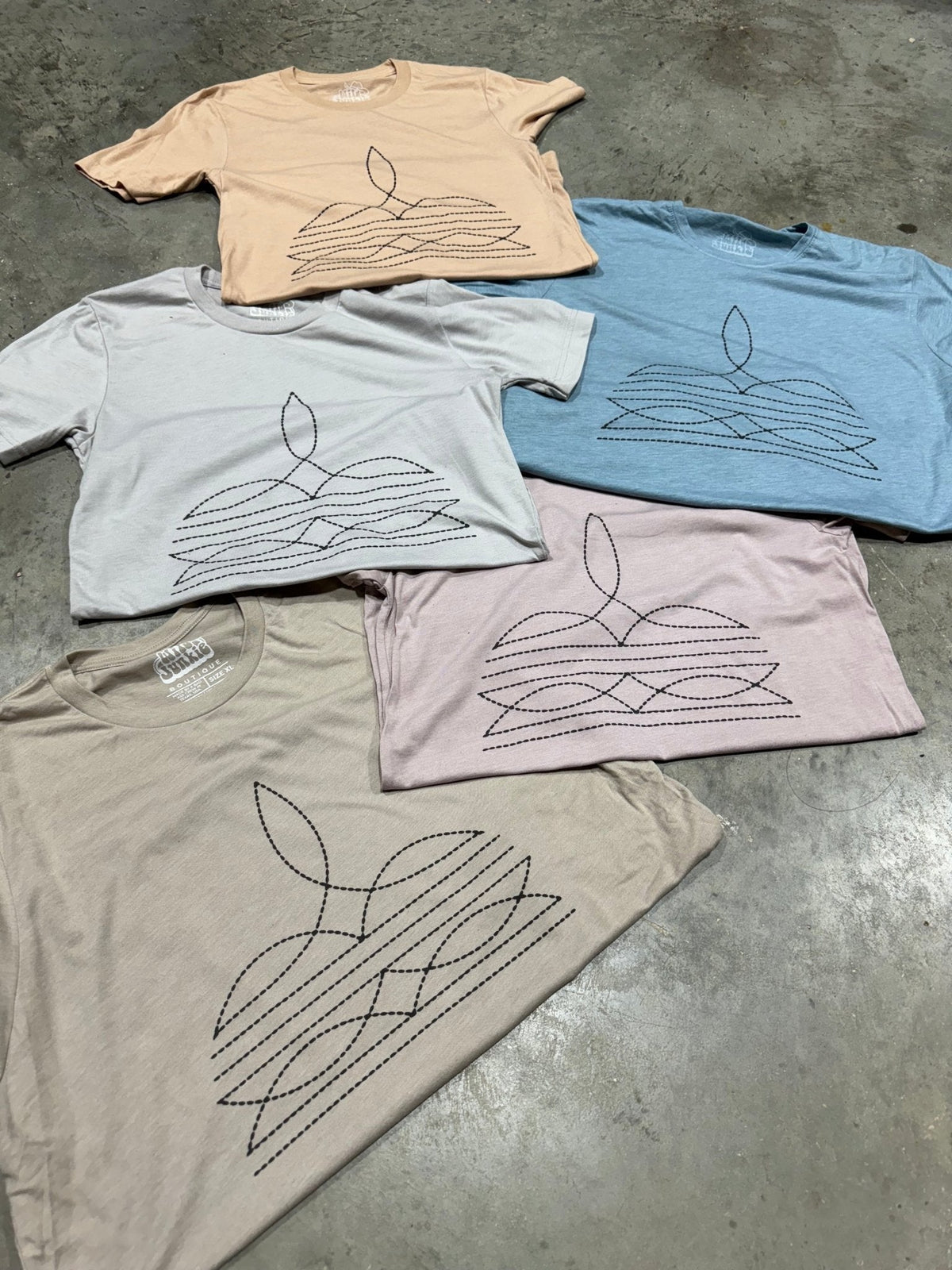 The Original, Viral Boot Stitch Western Graphic Tee - Grey