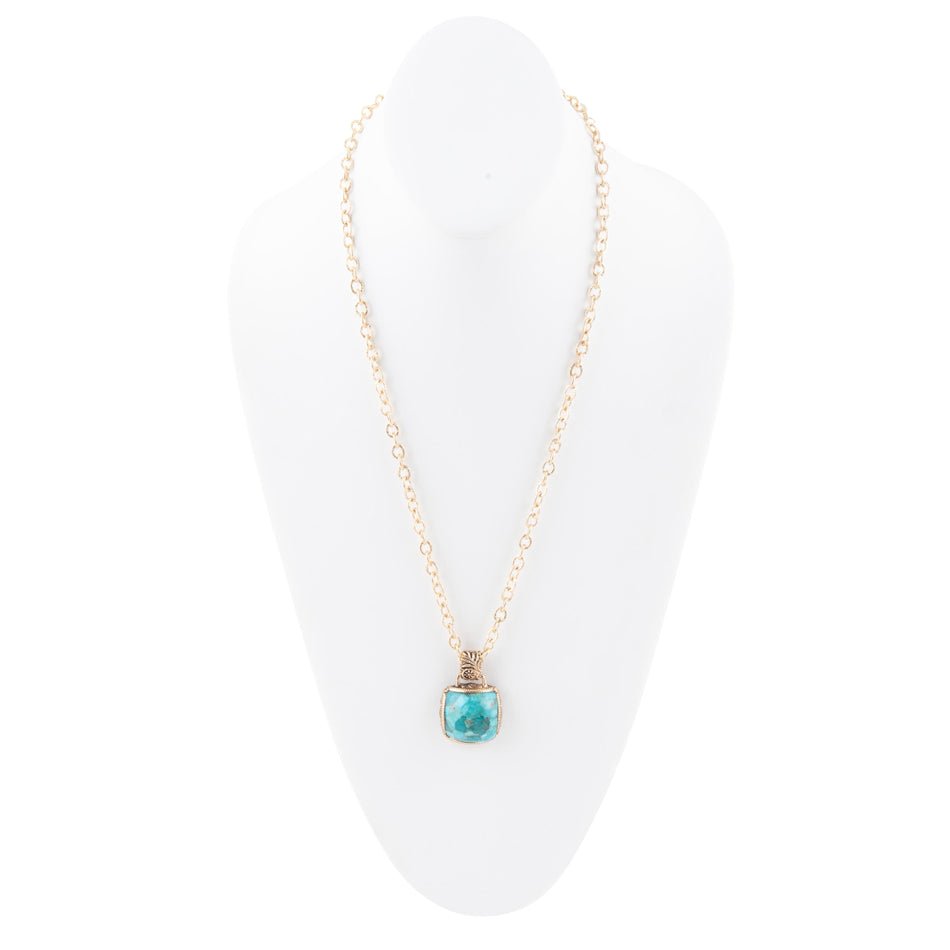 Three Turquoise Stone Necklace
