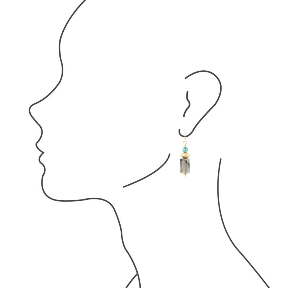Turquoise Labradorite Drop Earrings