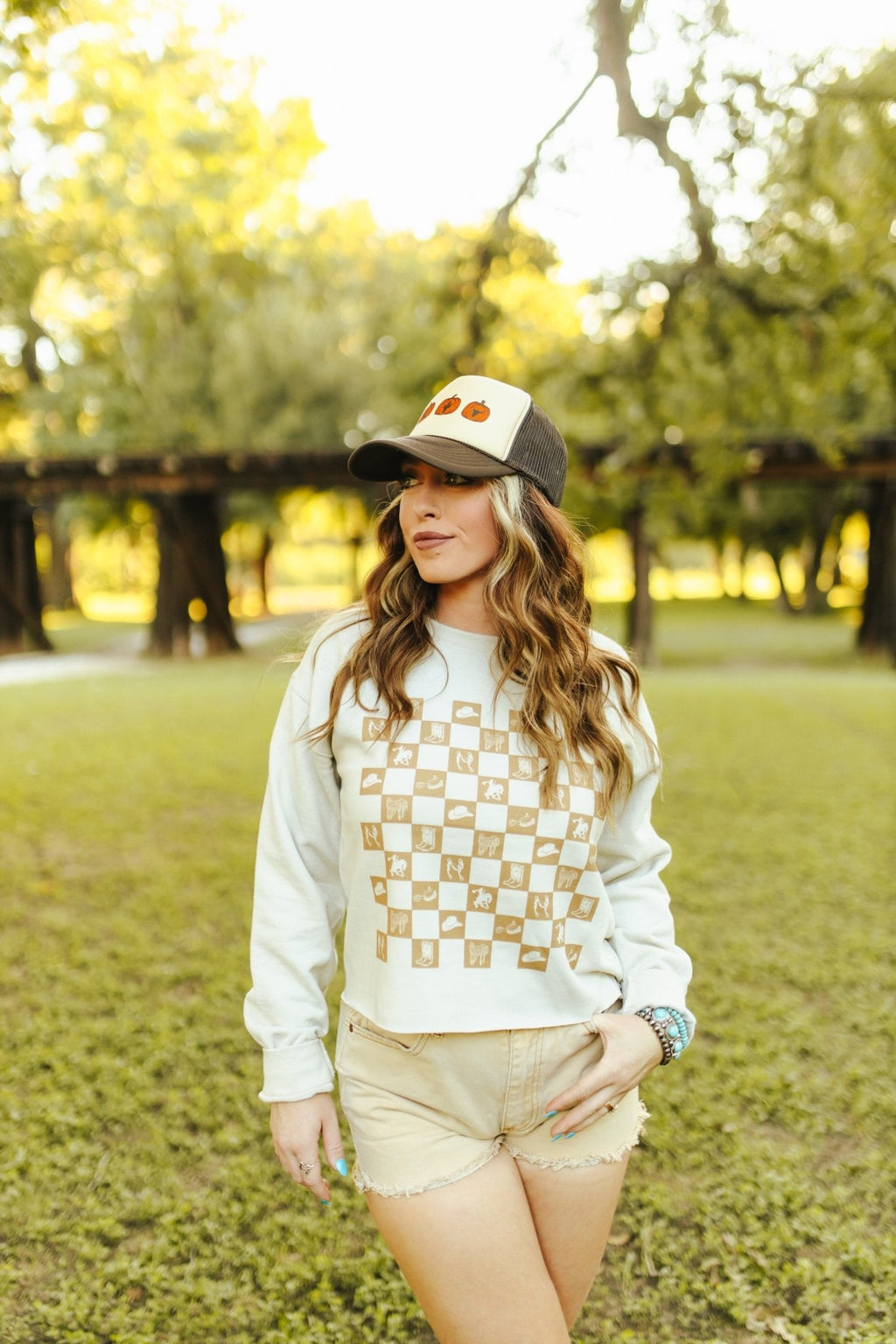 Western Checkers Raw Crop Graphic
