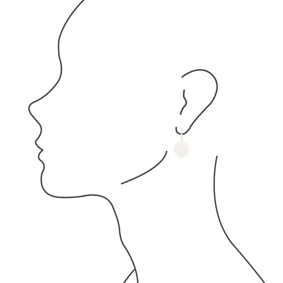 White Druzy Drop Earring